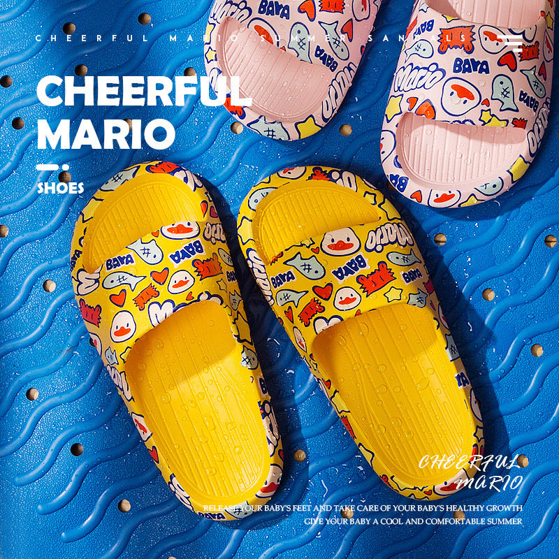 Adult summer sandals and slippers, cartoon bathroom shoes, parent-child shoes, family shoes, EVA sandals and slippers