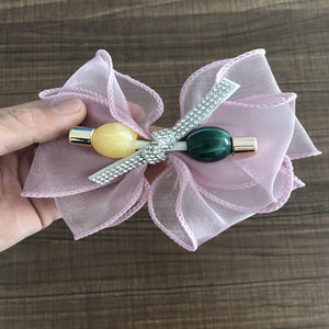 Shoe flower rhinestone new seam yarn bow hot sale shoe material shoe accessories sandals and slippers flower head factory direct sales