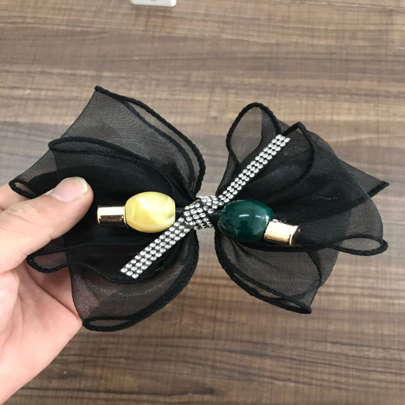 Shoe flower rhinestone new seam yarn bow hot sale shoe material shoe accessories sandals and slippers flower head factory direct sales