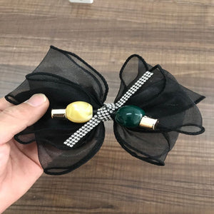 Shoe flower rhinestone new seam yarn bow hot sale shoe material shoe accessories sandals and slippers flower head factory direct sales