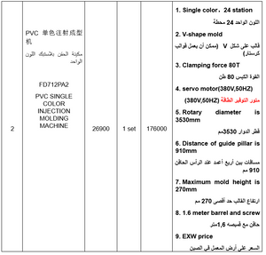 Air Blowing machine(one colour)  مكينة النفاش أر بلوين  لصناعة الشحاطات اللون الواحد